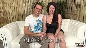 A European man and woman fuck raw and throat his dick during blowjob