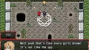 Agricultural hentai game continues: The farmer’s daughter and her fun with a furry and a horsecock dildo