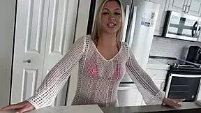 Squirting beauty in taboo roleplay with big natural tits