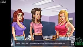 Cheerleader's big boobs lead to teacher's desk