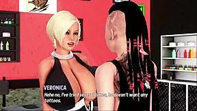 Huge tits and a monster cock in a 3some scene