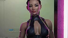 Beautiful girlfriend's sensual bath time in a fetish filled game