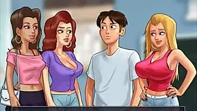 Three-dimensional animated erotica with blonde girls with big bosoms