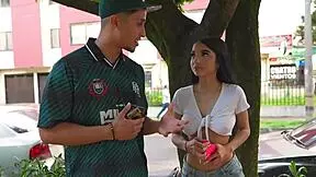 Young petite girl gets fucked by big cocked bodybuilder