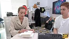 Young Russian Teachers Showing How to Cum at Tutor4K