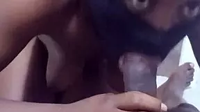 18-year-old cheerleader enjoys a chocolate stick in the bedroom