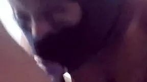 18-year-old cheerleader enjoys a chocolate stick in the bedroom