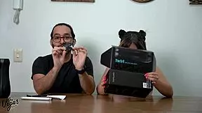 Young couple’s naughty play with twirl male sex toy