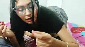 Hot amateur video of a young girl riding her stepdad's cock