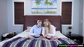 18-year-old sisters have sex with stepfather for Familyorgasm video