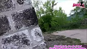 Skinny German girl's outdoor POV sex