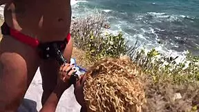 Teen skinny blond gets rough sex with big cock outdoors