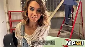 Rich boss fucks his young and beautiful girlfriend outside