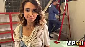 Rich boss fucks his young and beautiful girlfriend outside
