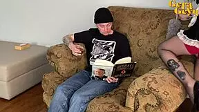 Young cleaning girl satisfies landlord