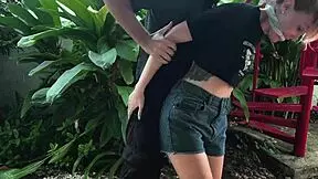 Beautiful 18-year-old girl gets into tickling trouble in the park