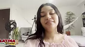 Latina teen with braces gets creampied in hot interview