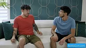 Busty MILF seduces teen with pierced nipples and hardcore sex