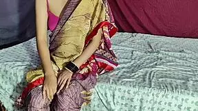 Beautiful big-boobed young Indian housewife in a saree gets a lot of anal sex