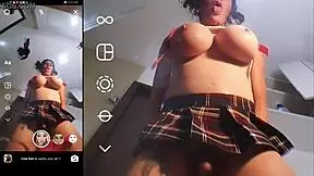 Futanari trap tries out large breast filter