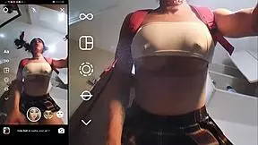 Futanari trap tries out large breast filter