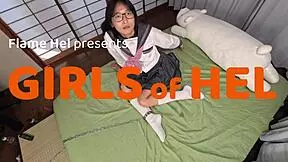 Small Asian girl gets big cock in her ass - POV