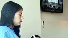 Uniformed beauty gives divine blowjob in homemade video
