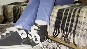 Home made porn with a skinny young brunette making her debut