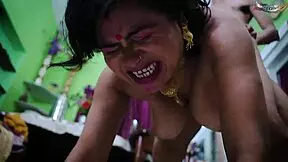 Desi Housewife Rough Hardcore Sex with Servant