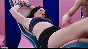 Kinky chick tied up, getting tickled and fucked