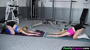 Older guys with younger girls in gym settings