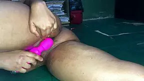A live strip show with a masturbatory lesbian on sex toys