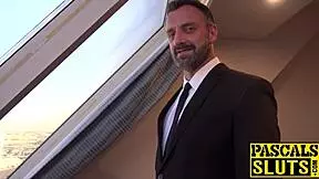 Sub Ariell Aquinas got a mouthful of cum after anal doggystyle