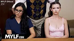 Pervert guys stalk stepdaughter, watch, and instruct