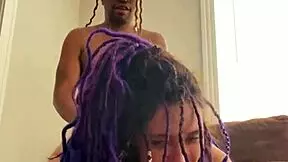 Broke purple dreadhead girl gets a hard dick in her hole