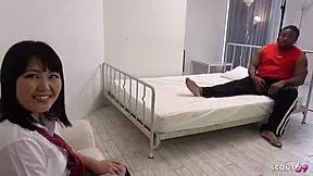 Petite Japanese teen with big tits gets fucked hard