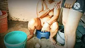 Horny desi moms get fucked in the bathroom