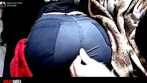 Fit latina girl enjoys intimate moments in bedroom
