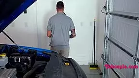 My mechanic step daddy shows me how to handle his dipstick right