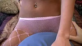 Latina chick dances in pantyhose, gets ripped