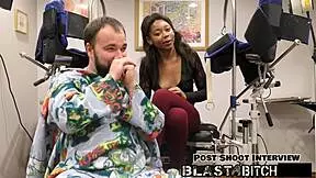 Minnie Roses gets her face covered with a cum blast after sucking a dick