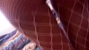 Latina chick dances in pantyhose, gets ripped
