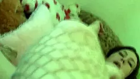 Girlfriend’s tears fishnet pantyhose during sensual massage