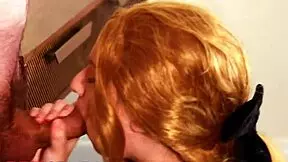 Red-haired student nurse from Britain gives blowjob to patient