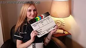 A beautiful 18-year-old British girl skillfully practices oral sex