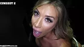 Exploring intense deepthroat and cumshots through gloryhole