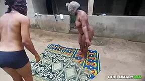 Horny girls, fucking hard in grandpa’s house