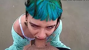 Luna's hot beach blowjob capture