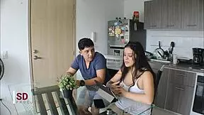 Cuckold hubby gets cum on face