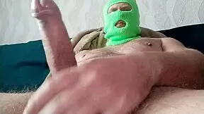 European stud strokes his big cock